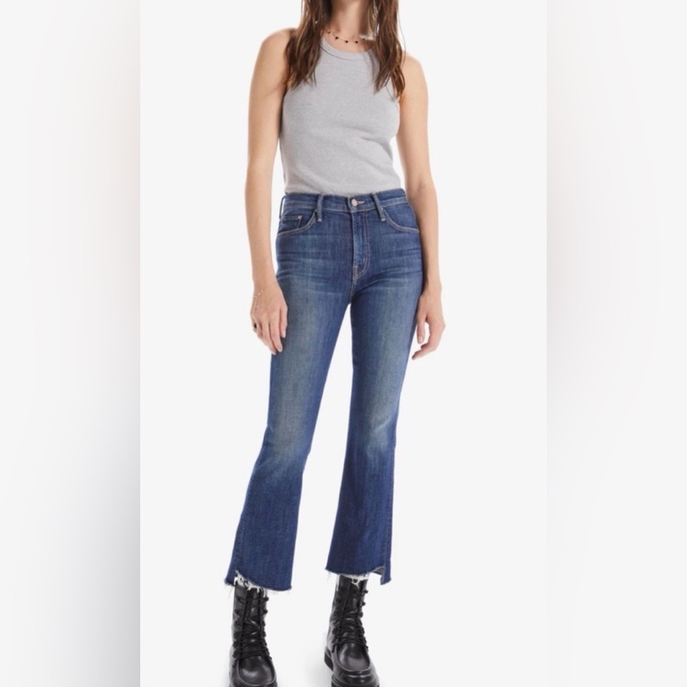MOTHER JEANS THE INSIDER CROP STEP FRAY GIRL CRUSH SIZE 28